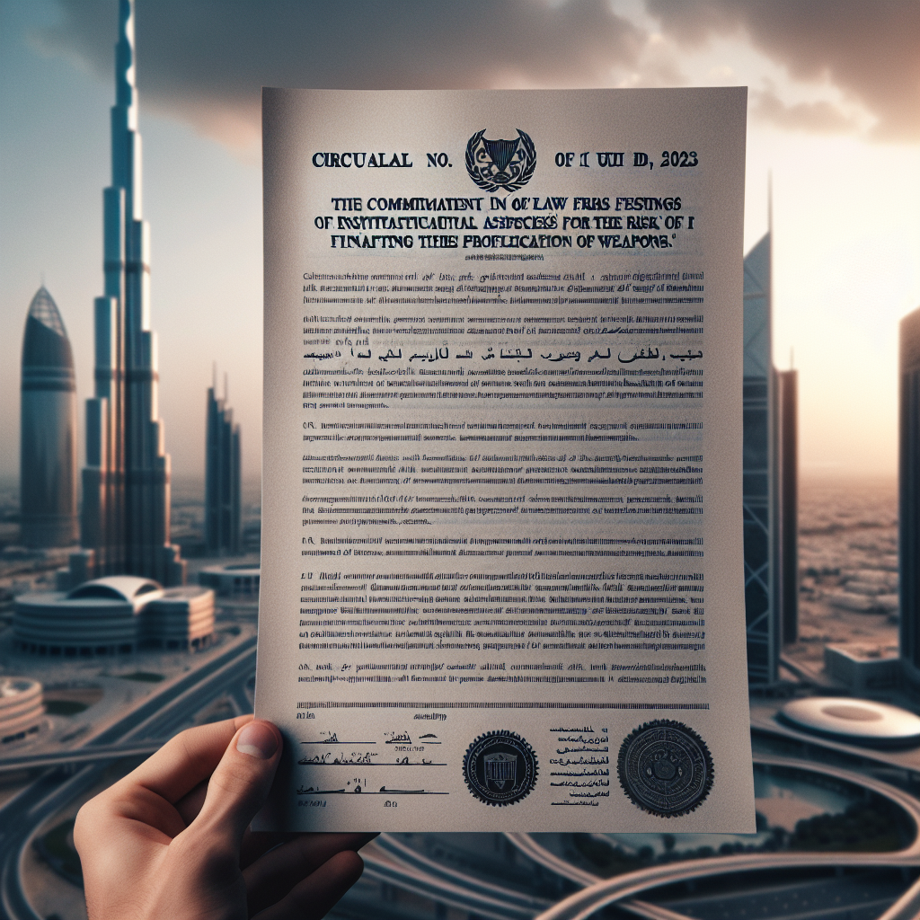 Circular No. (1) of 2023 regarding the commitment of law firms to the controls of institutional assessment processes for the risks of financing the proliferation of weapons in the United Arab Emirates