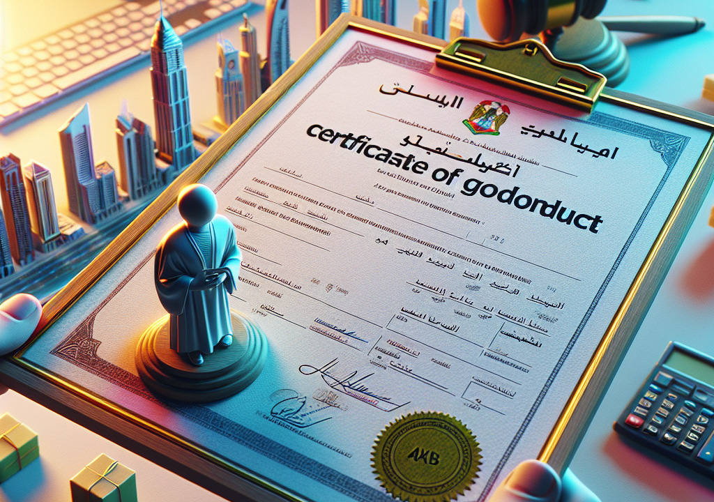 What is the importance of a certificate of good conduct when a tenant vacates a property in UAE law?