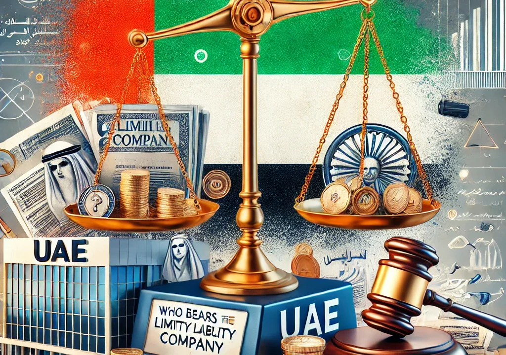 Who bears the debts of a limited liability company in the UAE?