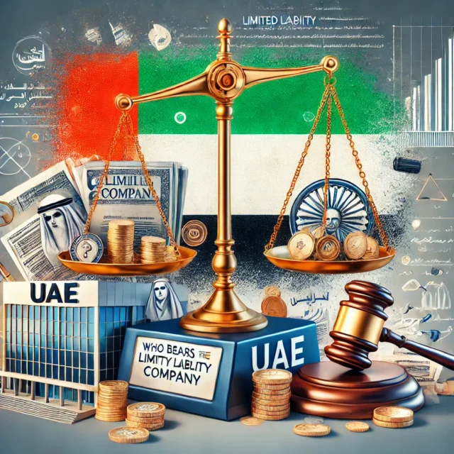 Who bears the debts of a limited liability company in the UAE?