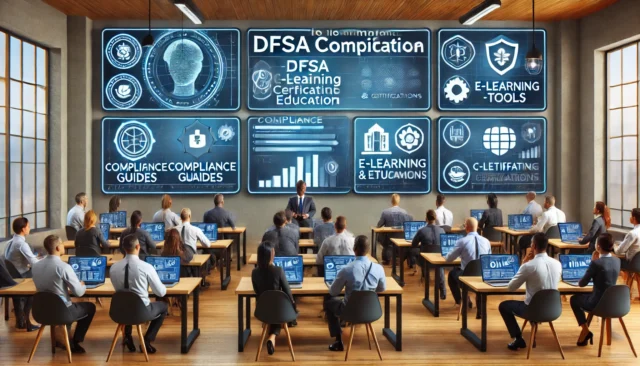 Professionals in a training session mastering DFSA compliance.