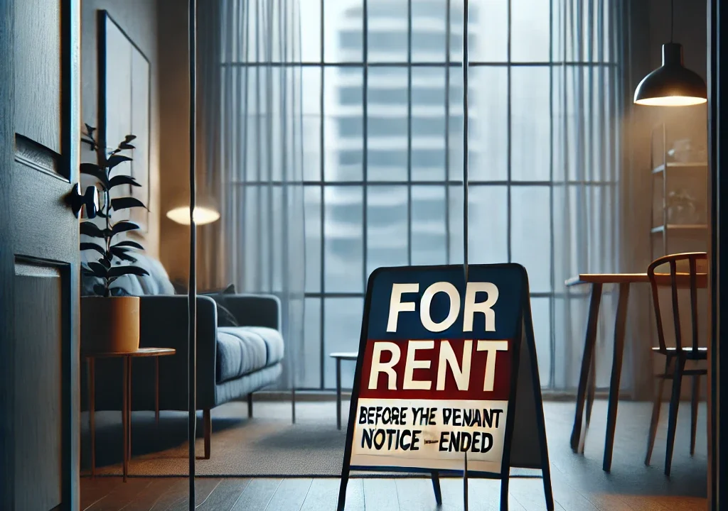 The tenant left before the end of the eviction notice period. Can I re-rent the property?