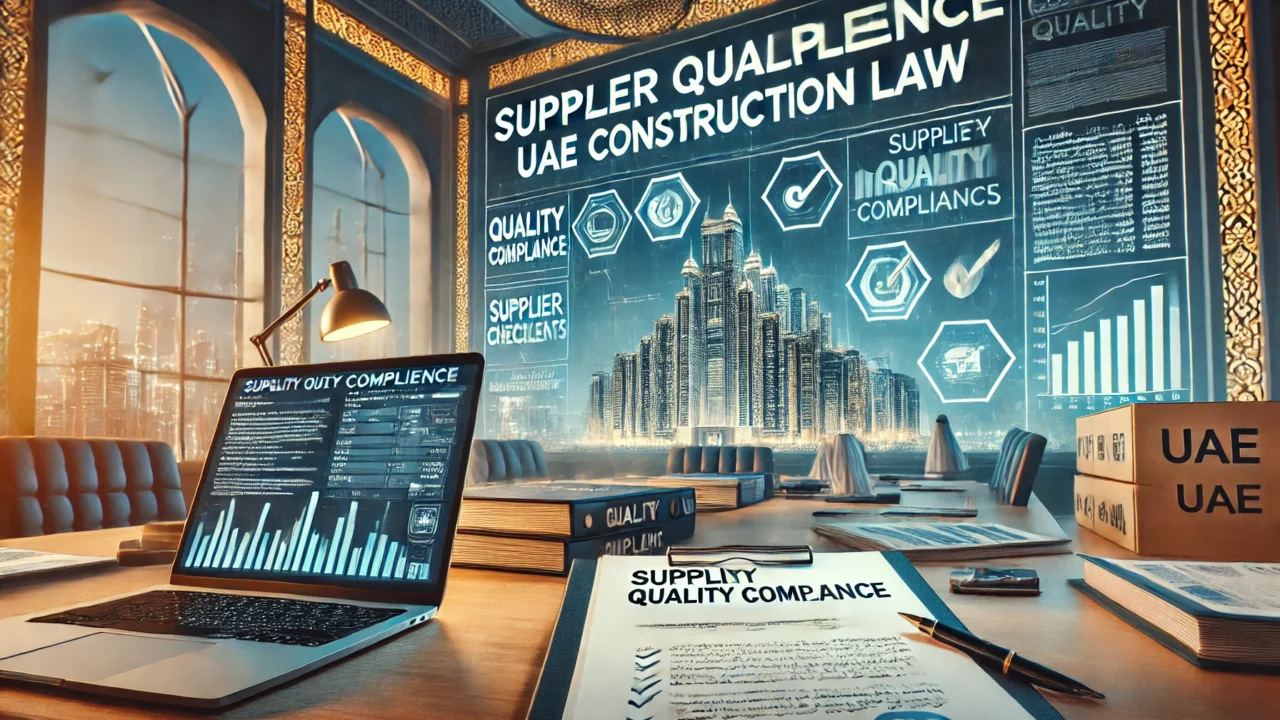 Ensuring quality compliance from suppliers. According to UAE construction law