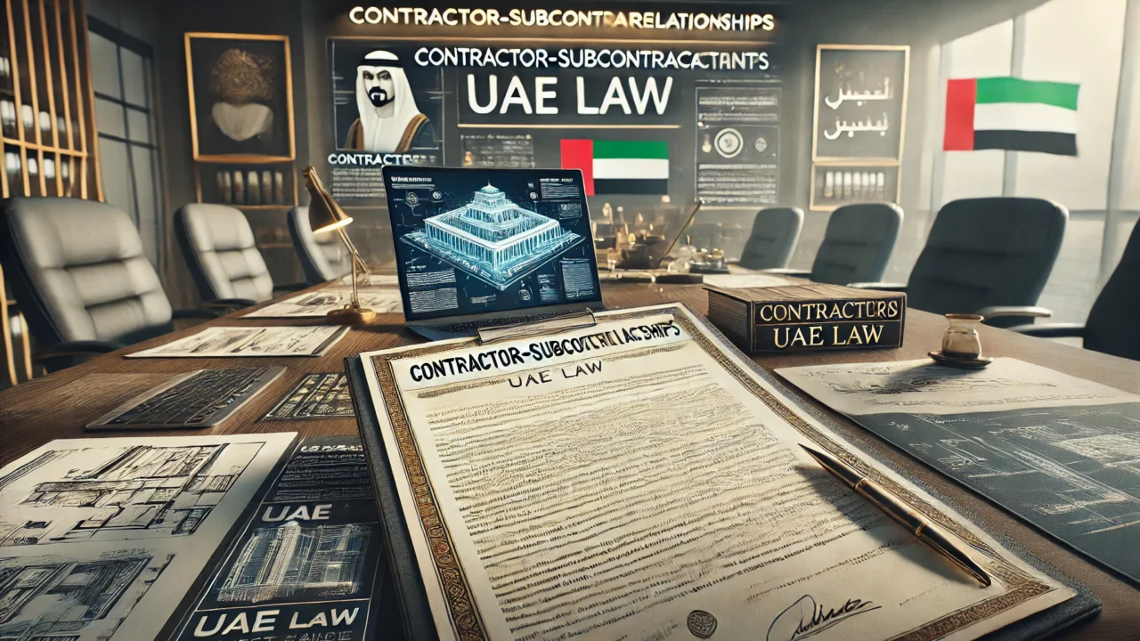 Legal relationships between contractors and subcontractors. according to UAE construction law