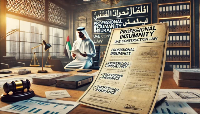 Professional indemnity insurance for consultants. According to UAE construction law