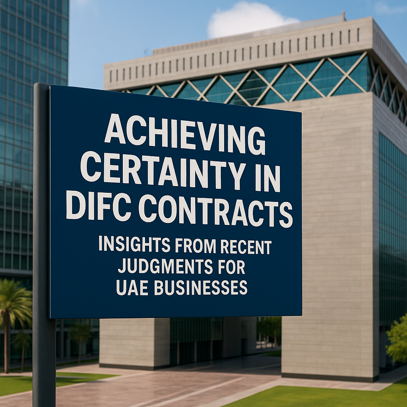 Legal consultants reviewing UAE contracts for clarity after recent DIFC court decisions.