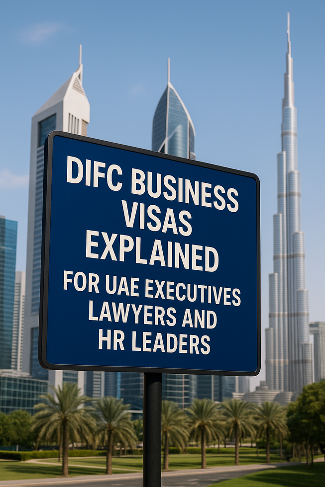 A legal consultant advising a corporate HR team about DIFC business visa compliance in Dubai.