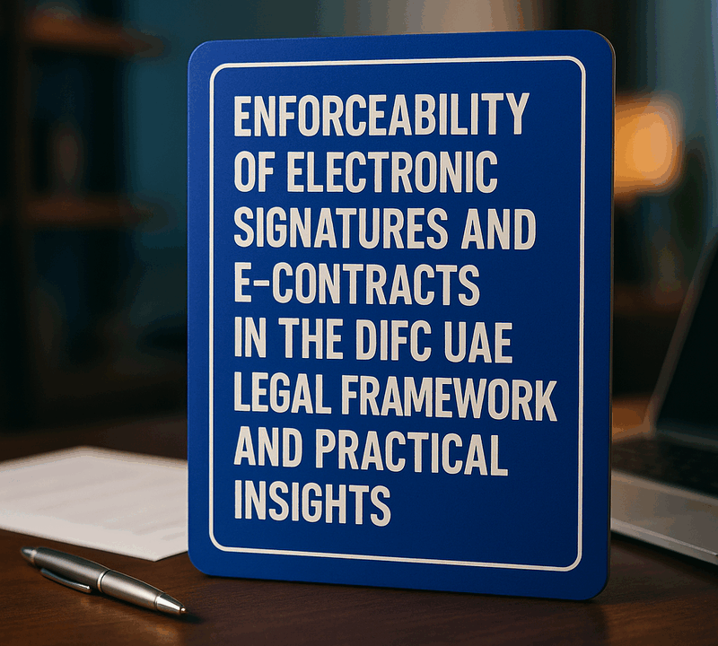 Enforceability of Electronic Signatures and E-Contracts in the DIFC UAE Legal Framework and Practical Insights