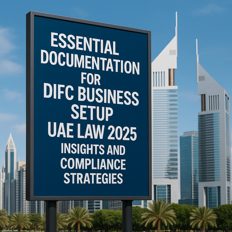 Table display of required documents for DIFC business setup in UAE 2025