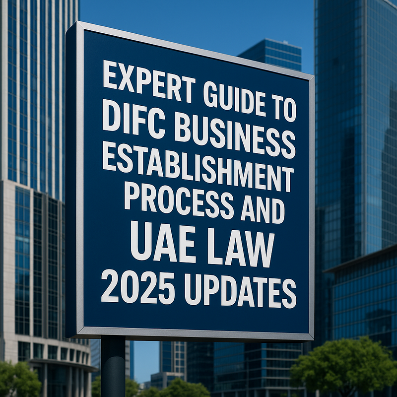 Infographic showing the steps for establishing a business in the DIFC in 2025