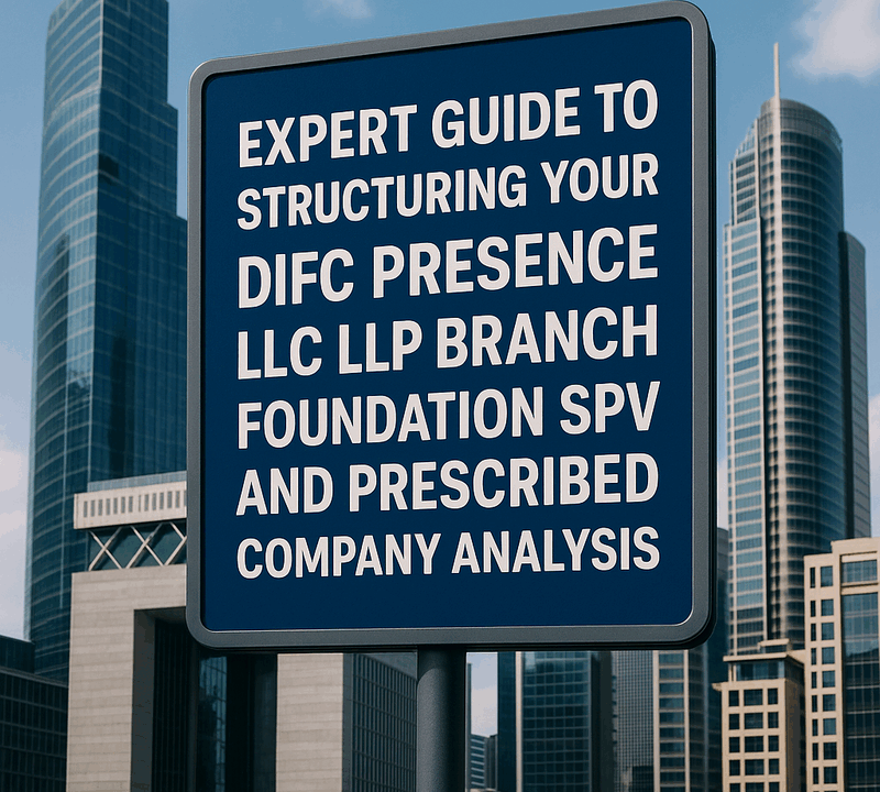 Expert Guide to Structuring Your DIFC Presence LLC LLP Branch Foundation SPV and Prescribed Company Analysis