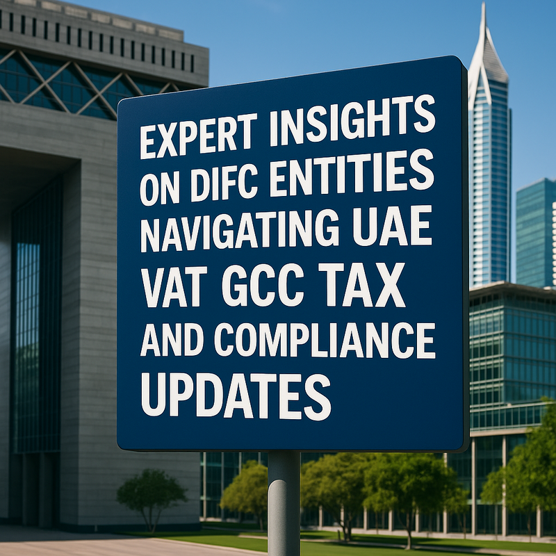 Infographic showing DIFC entity VAT compliance steps and GCC tax authority integration