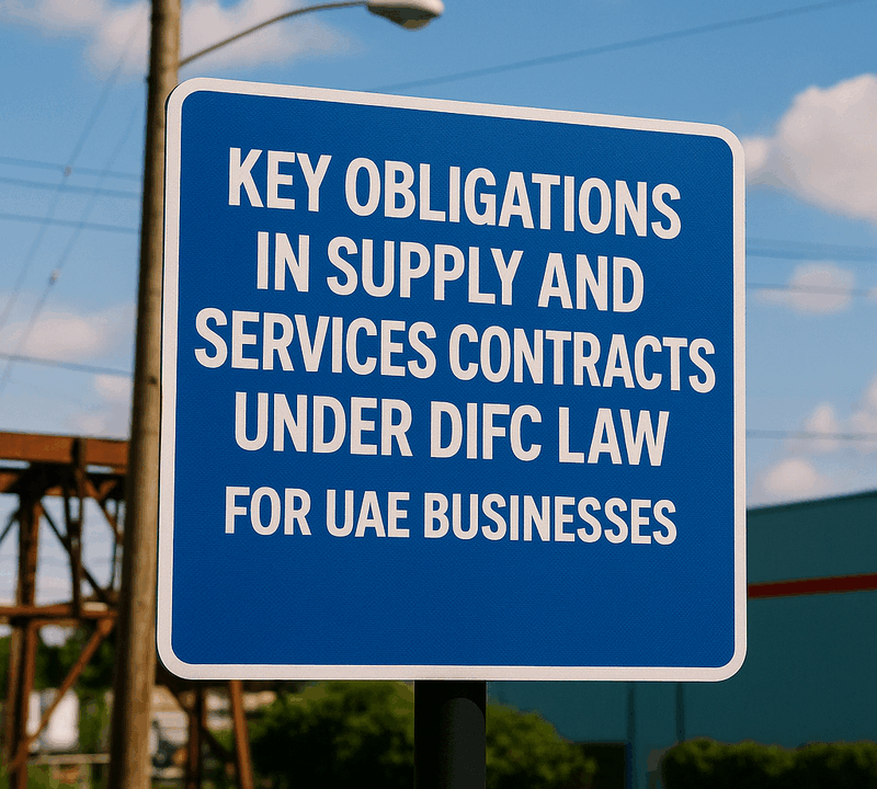 Key Obligations in Supply and Services Contracts Under DIFC Law for UAE Businesses