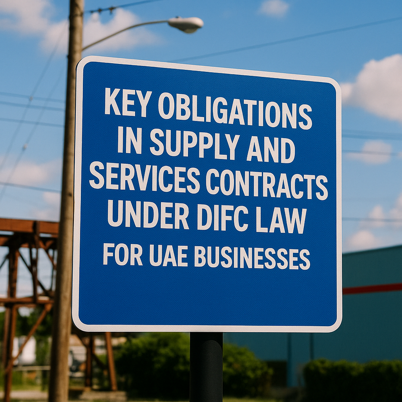 Business professionals reviewing DIFC supply and services contract obligations
