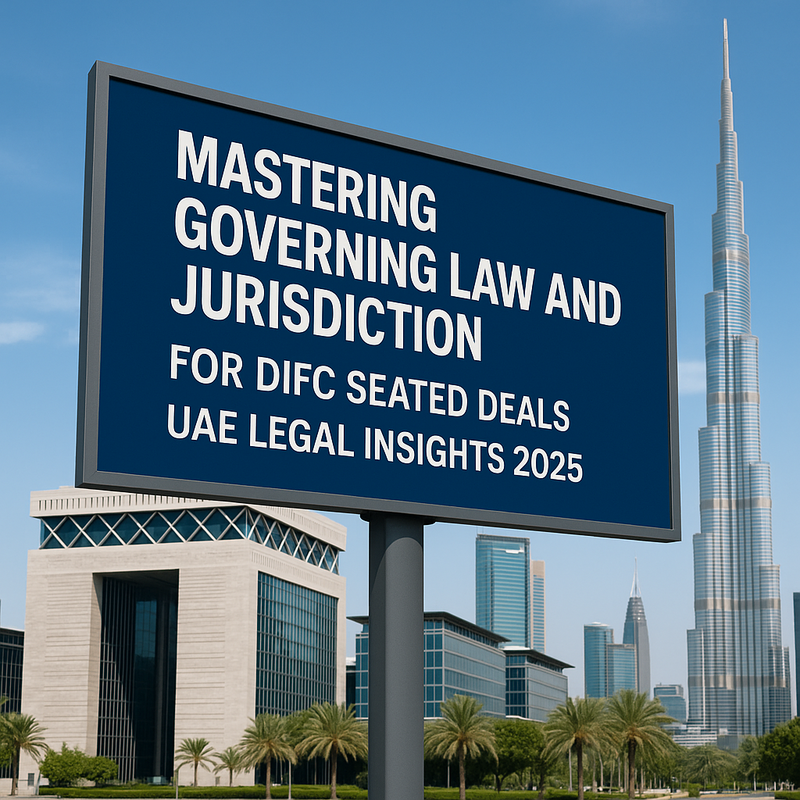 Lawyer reviewing DIFC UAE contract for jurisdiction and governing law compliance