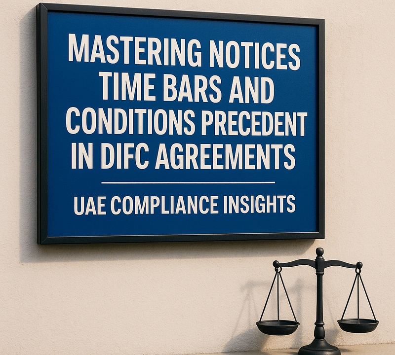 Mastering Notices Time Bars and Conditions Precedent in DIFC Agreements UAE Compliance Insights