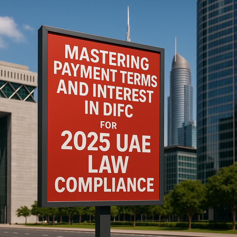 Modern office in DIFC with business professionals discussing contract compliance