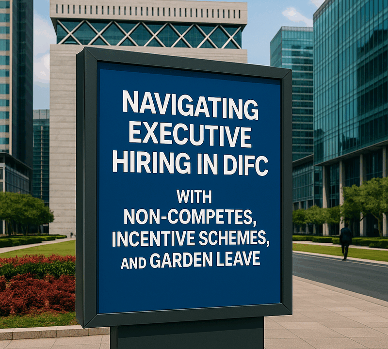 Navigating Executive Hiring in DIFC with Non Competes Incentive Schemes and Garden Leave
