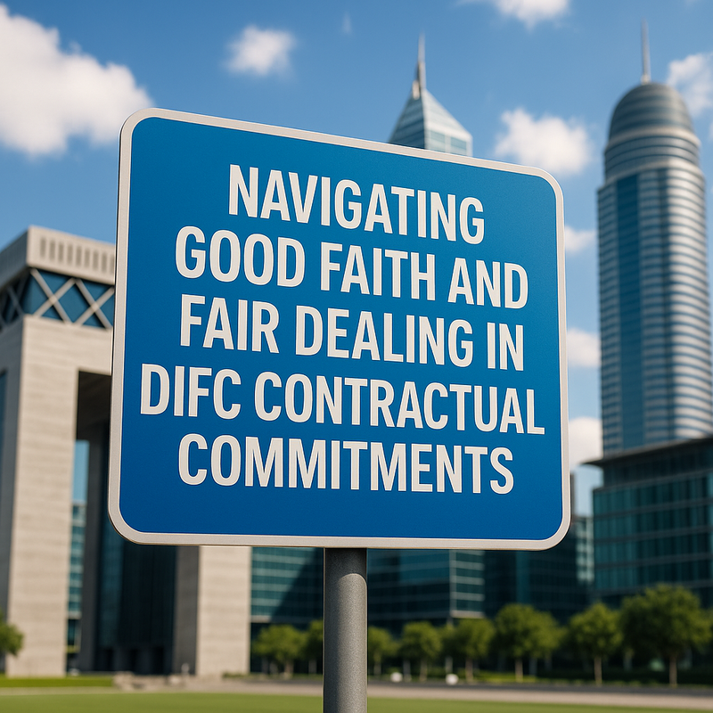 Legal professionals in DIFC reviewing contract compliance obligations on good faith