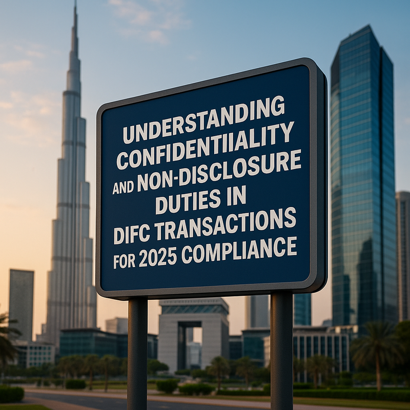 DIFC financial district with business professionals ensuring legal compliance