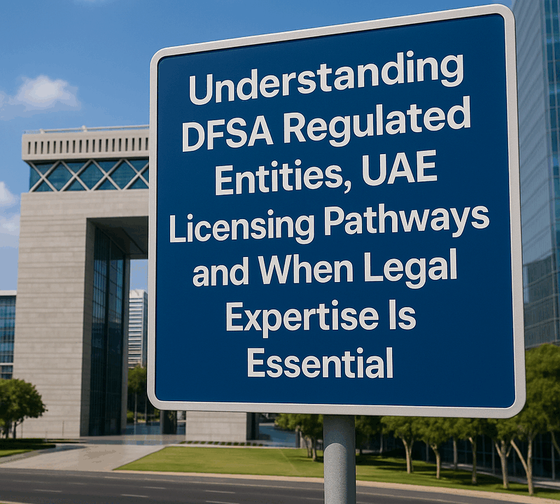 Understanding DFSA Regulated Entities, UAE Licensing Pathways and When Legal Expertise Is Essential