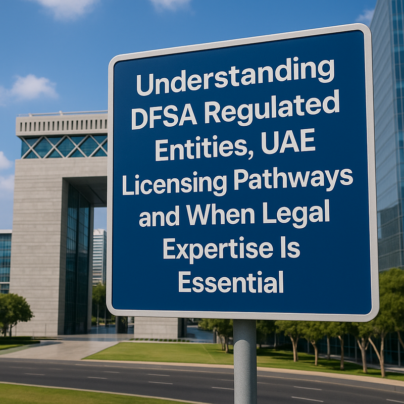 DFSA licensing pathways infographic and compliance checklist for UAE businesses