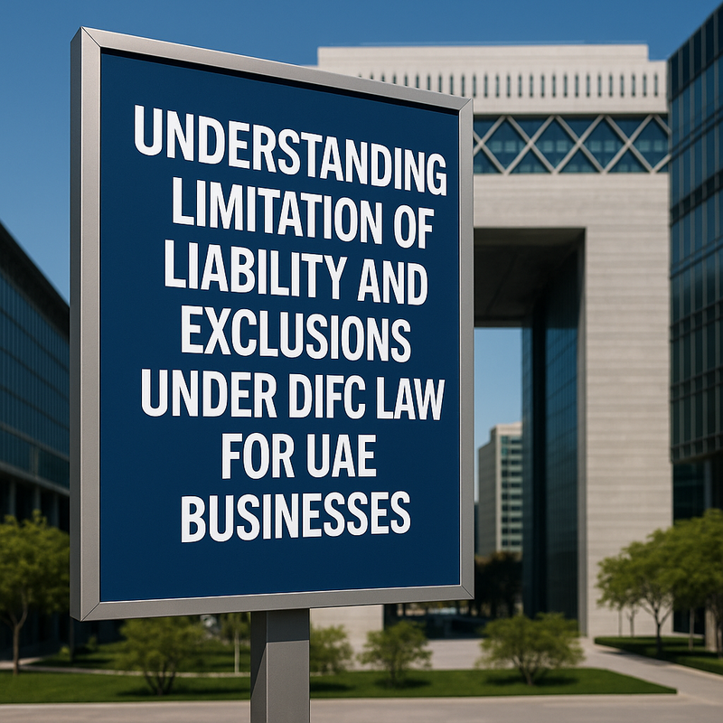 A DIFC contract review table highlighting limitation of liability and exclusion clauses