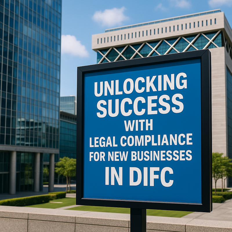 Modern skyscrapers in DIFC legal district symbolizing new business compliance in Dubai