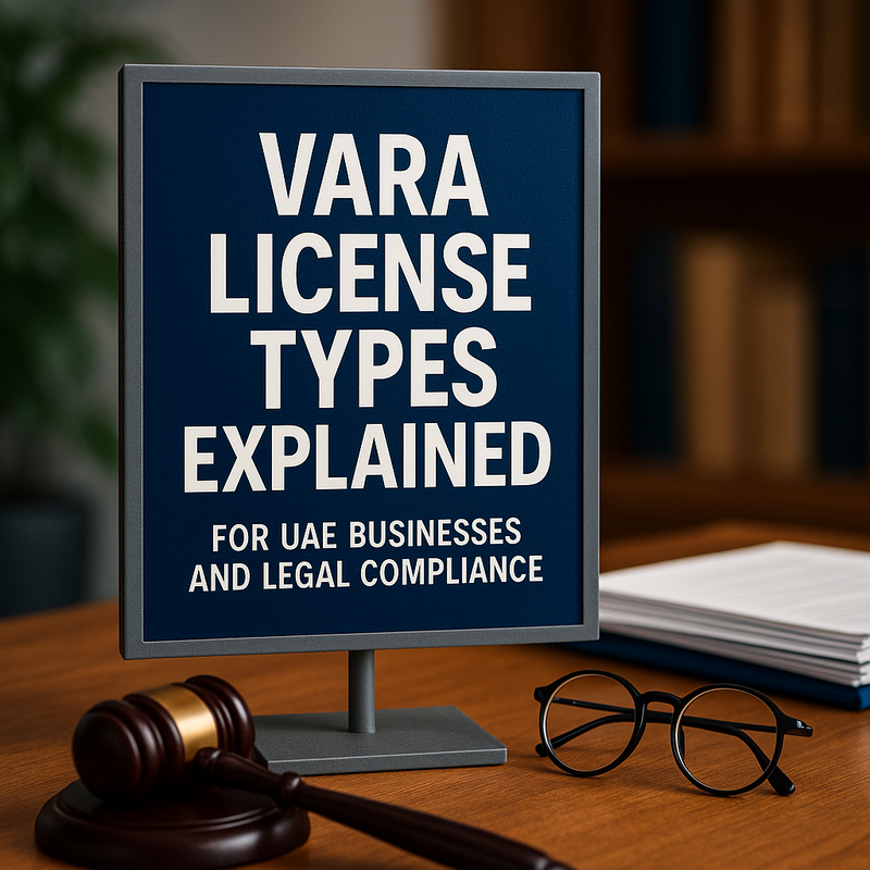 VARA license types comparison chart for UAE legal compliance.