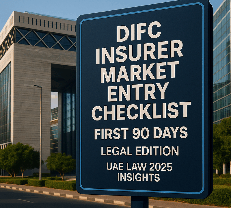 DIFC Insurer Market Entry Checklist First 90 Days Legal Edition UAE Law 2025 Insights