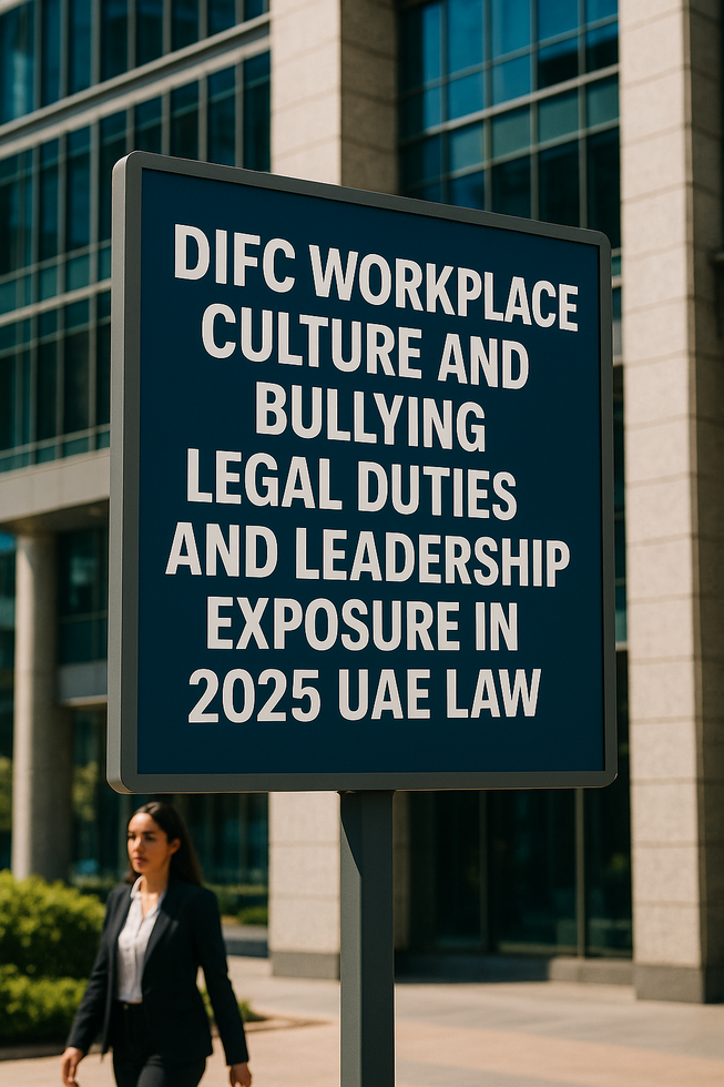 Legal consultant presents DIFC workplace compliance chart to UAE executives