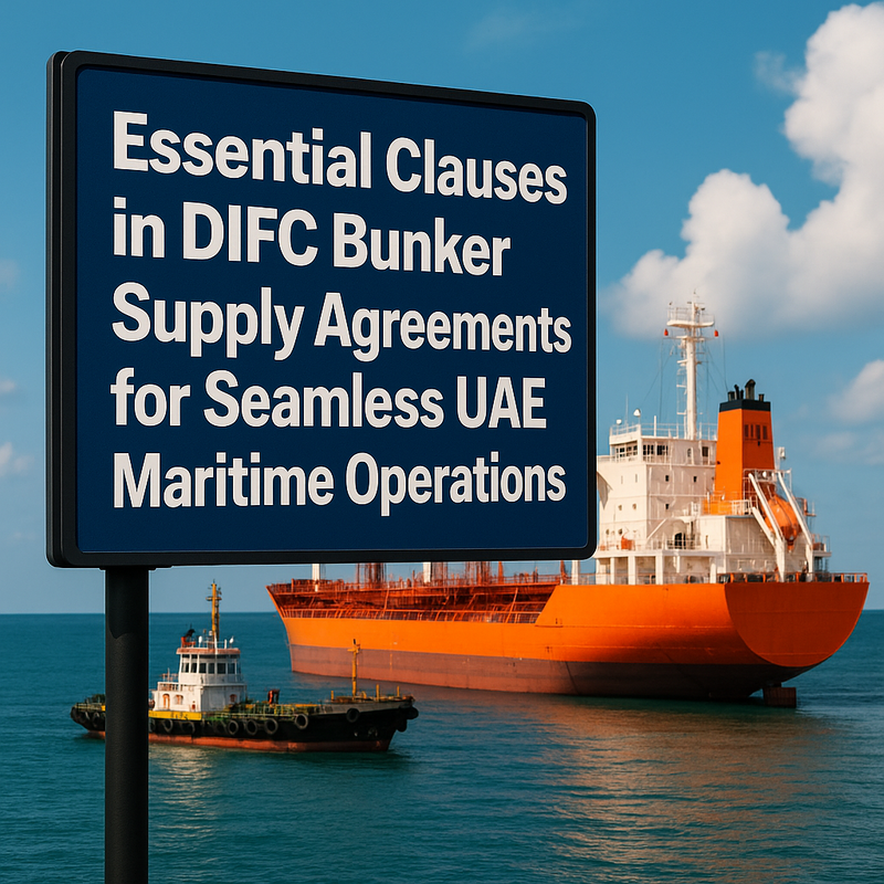 Maritime contract document being reviewed by legal consultant in DIFC UAE