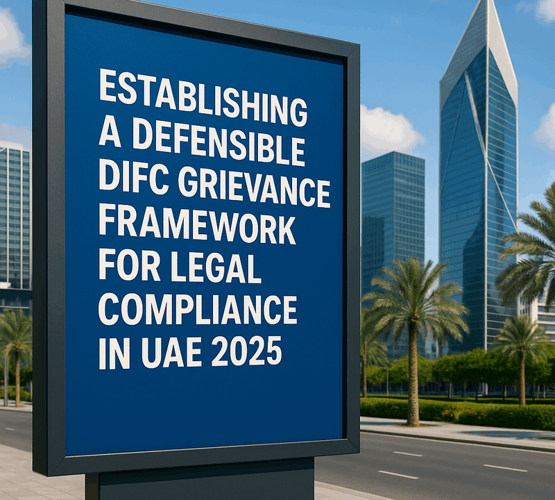Establishing a Defensible DIFC Grievance Framework for Legal Compliance in UAE 2025