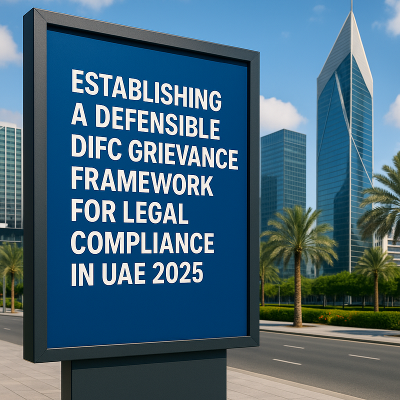 Flowchart of DIFC grievance procedure steps from complaint intake to resolution and appeal