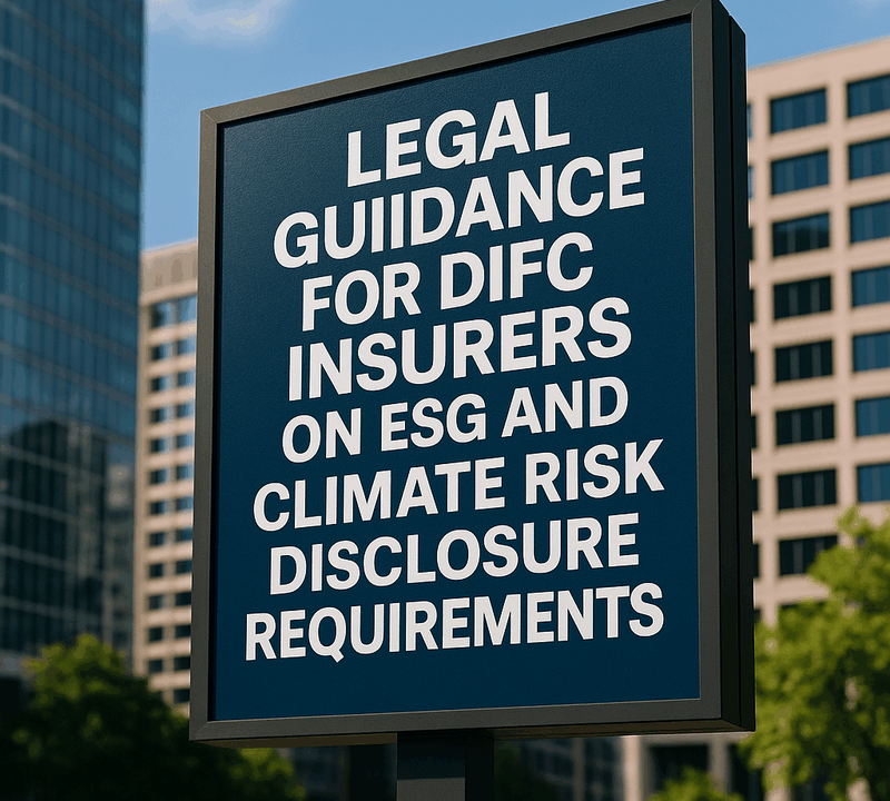 Legal Guidance for DIFC Insurers on ESG and Climate Risk Disclosure Requirements