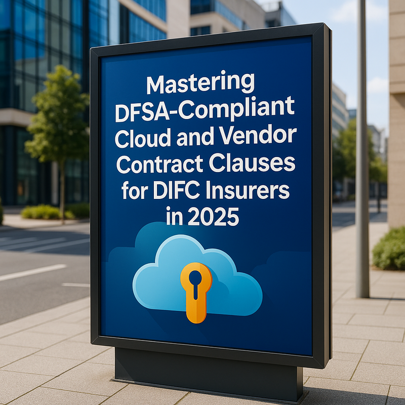 Illustrative table for DFSA-compliant contract clauses for DIFC insurers in the UAE.