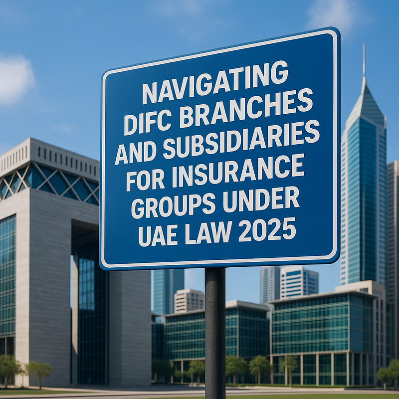 Chart comparing DIFC branch and subsidiary structures for insurance groups in UAE.