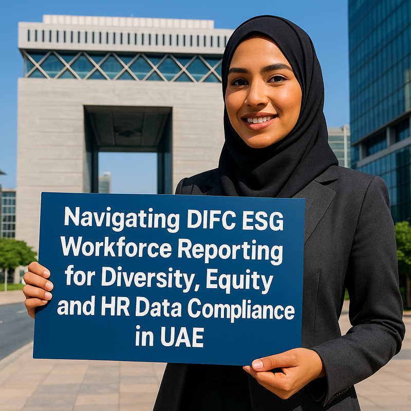 Business professionals in Dubai discussing HR data and legal compliance in the DIFC.