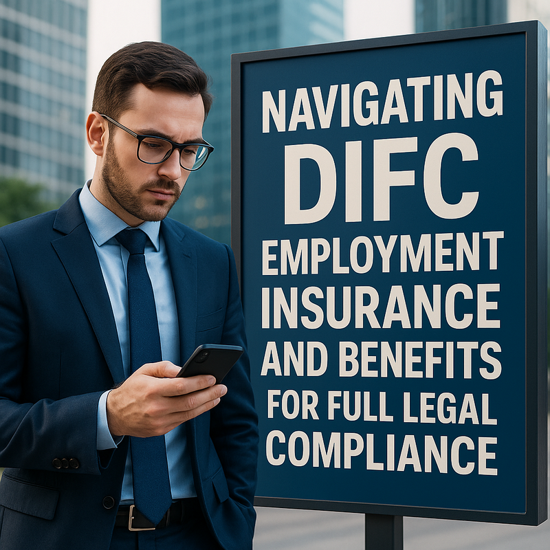 DIFC skyline with business professionals discussing legal compliance