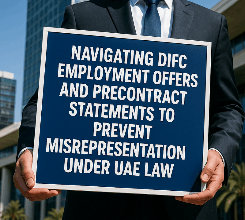 Navigating DIFC Employment Offers and Precontract Statements to Prevent Misrepresentation under UAE Law