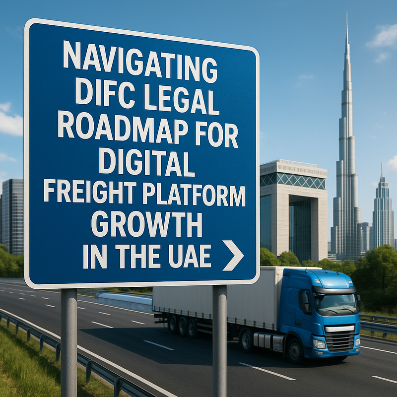 DIFC skyline symbolizing digital freight platforms scaling under robust legal regulations