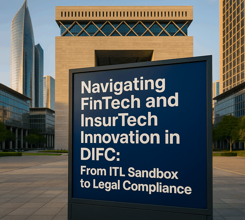 Navigating FinTech and InsurTech Innovation in DIFC From ITL Sandbox to Legal Compliance