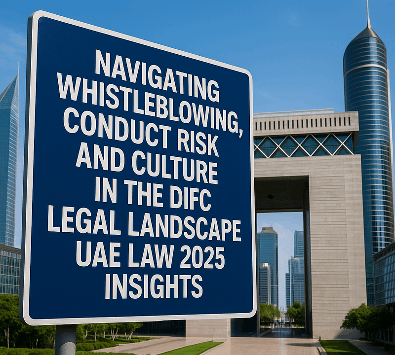 Navigating Whistleblowing, Conduct Risk and Culture in the DIFC Legal Landscape UAE Law 2025 Insights