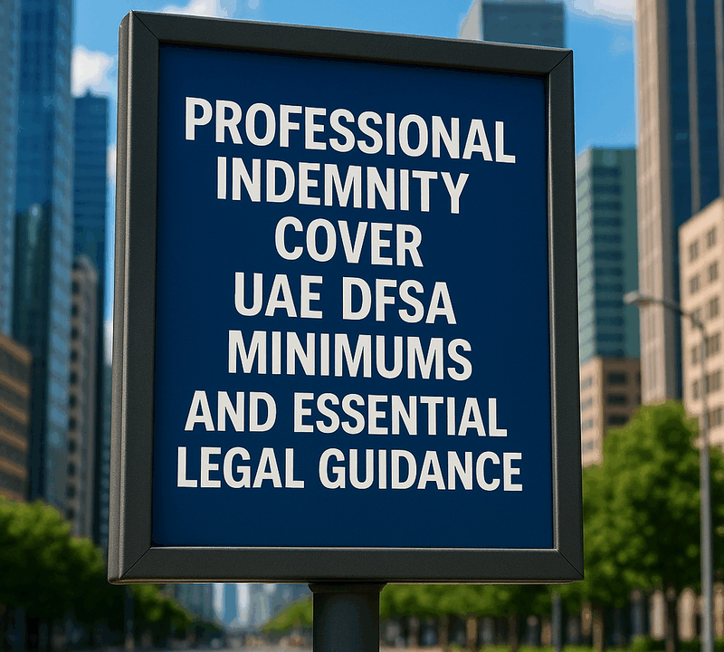 Professional Indemnity Cover UAE DFSA Minimums and Essential Legal Guidance