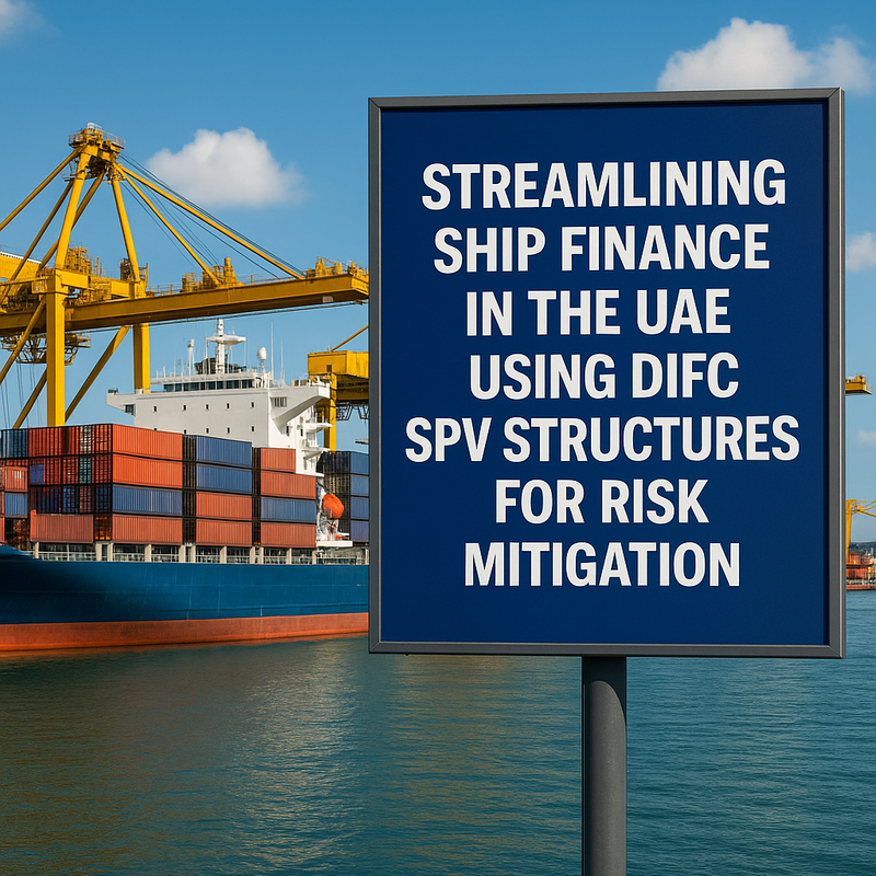 Process diagram showing steps in ship finance via DIFC SPVs in the UAE