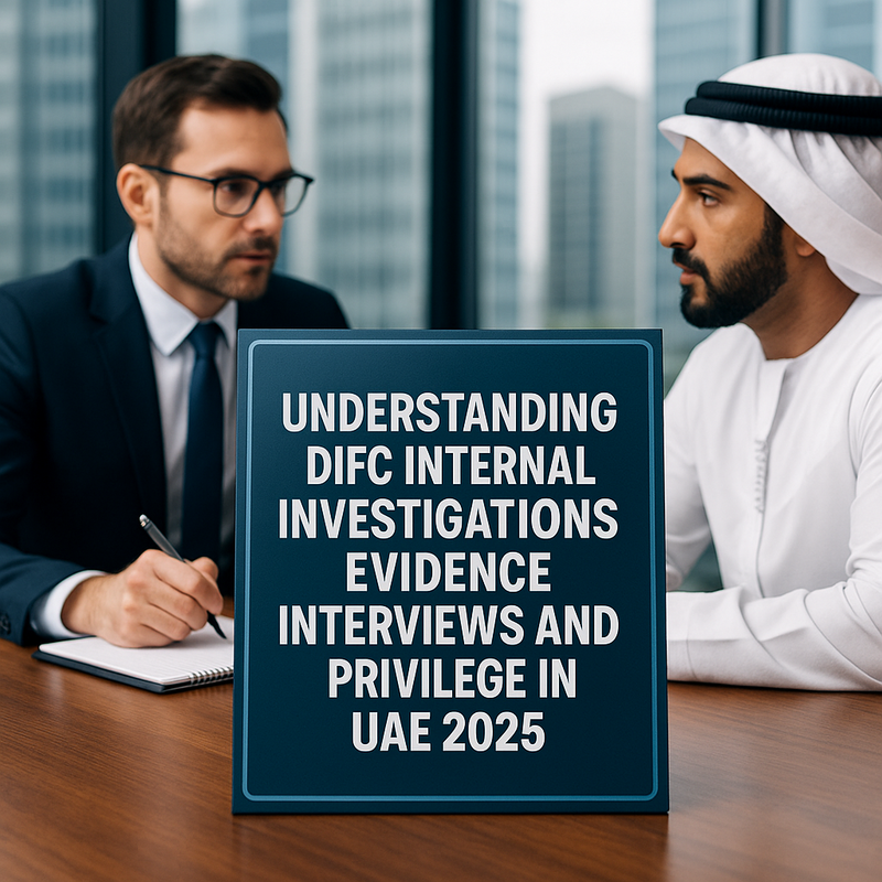 DIFC legal consultant conducts internal investigation in modern UAE office