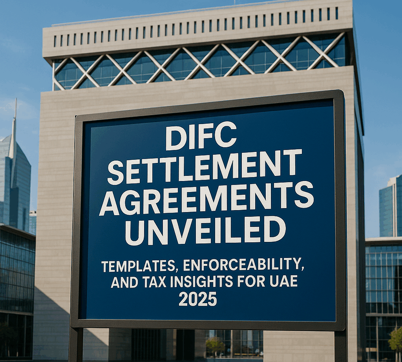 DIFC Settlement Agreements Unveiled Templates Enforceability and Tax Insights for UAE 2025