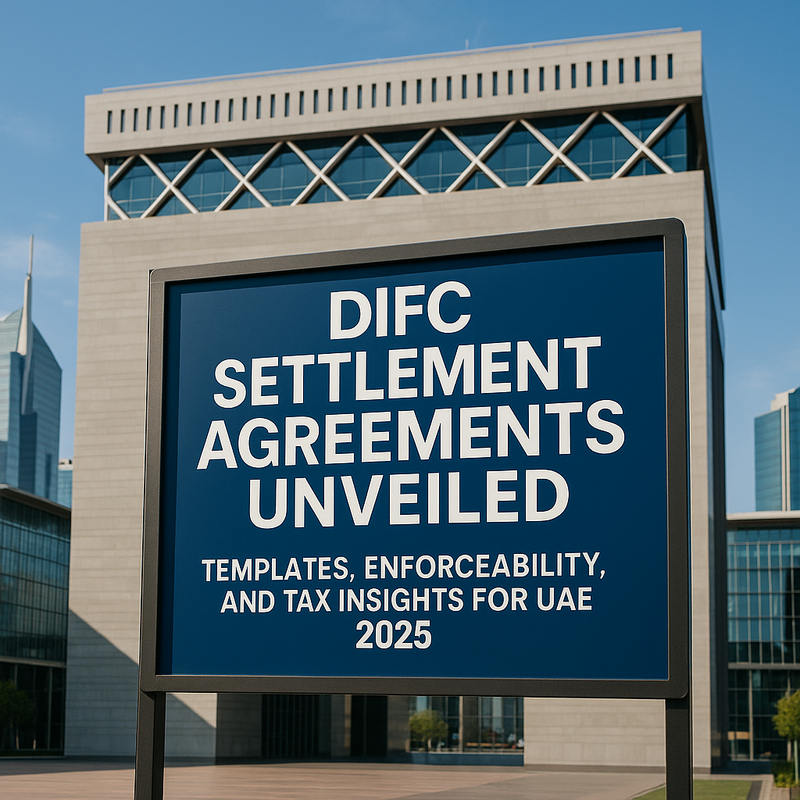 Legal consultant advising on DIFC settlement agreement compliance in UAE office