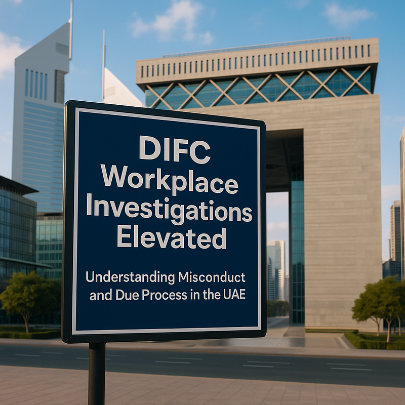 Diagram illustrating the misconduct investigation process as per UAE and DIFC laws