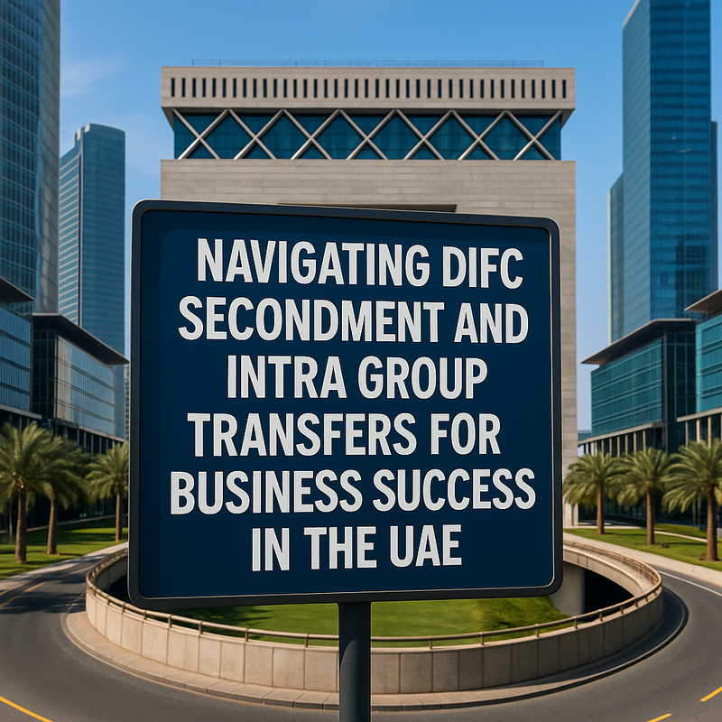 Business professionals discussing legal compliance for DIFC employee secondment in Dubai